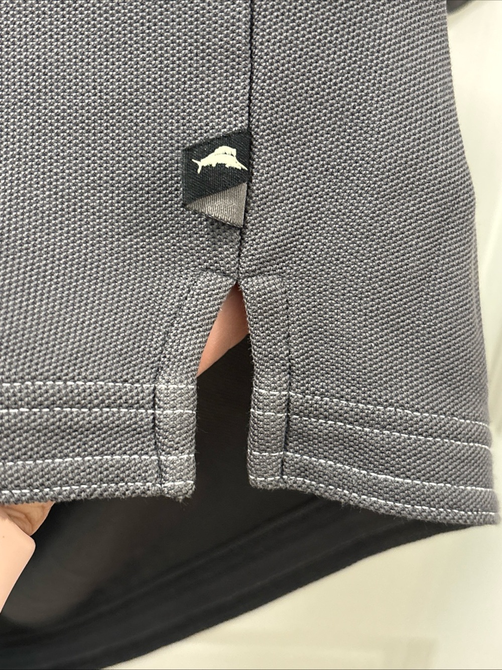 Tommy Bahama Men’s Supima Cotton Polo Size Medium Dark Gray Moisture Wicking EUC - Picture 4 of 6